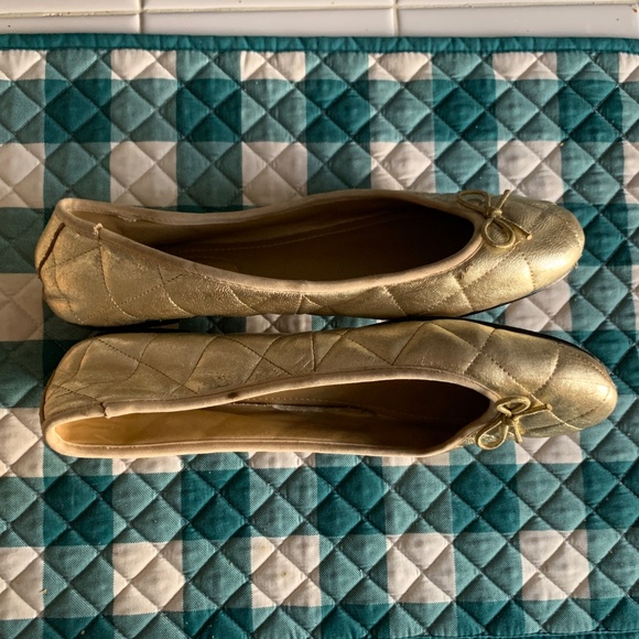 Scoop NYC Beach Gold Quilted Ballet Flats -- Pre-Owned Size 10 - Picture 9 of 15